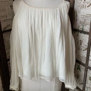 Elizabeth and James Silk Flowy Blouse in Ivory